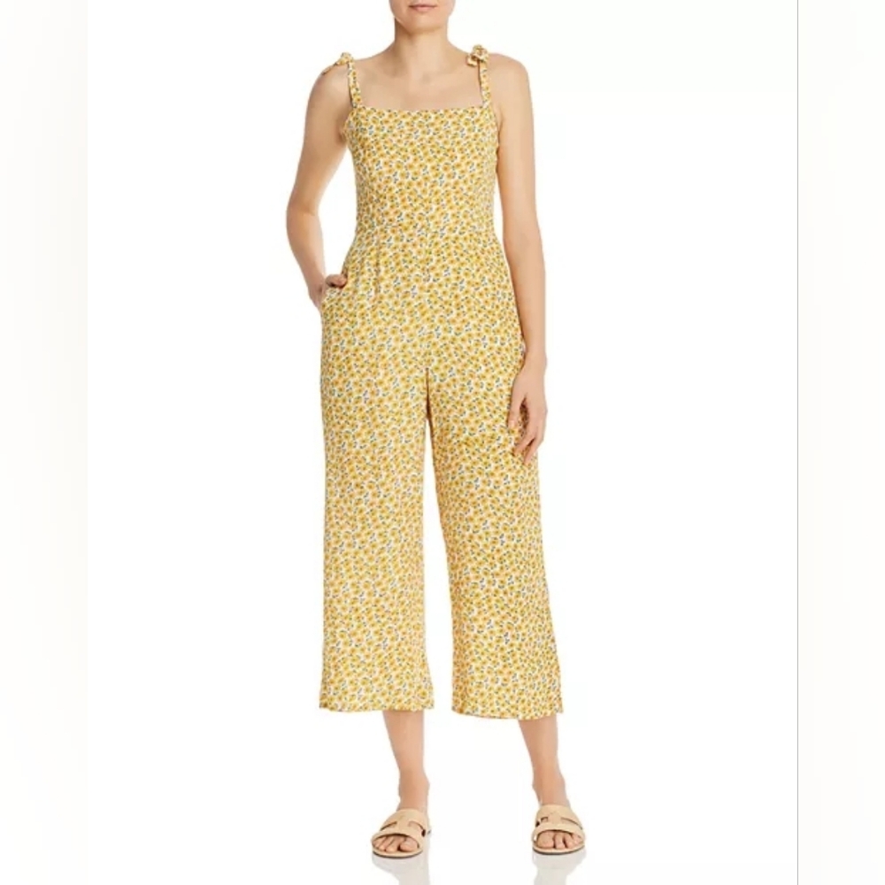 Faithful The Brand Frankie Sunflower Floral Cropped Jumpsuit In 6
